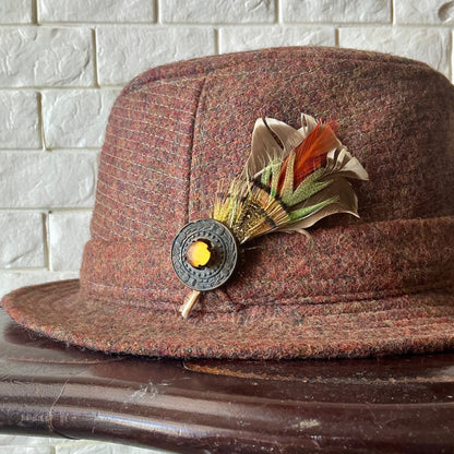Vintage Jonathan Richard Donegal Tweed Irish Walking Hat Fedora