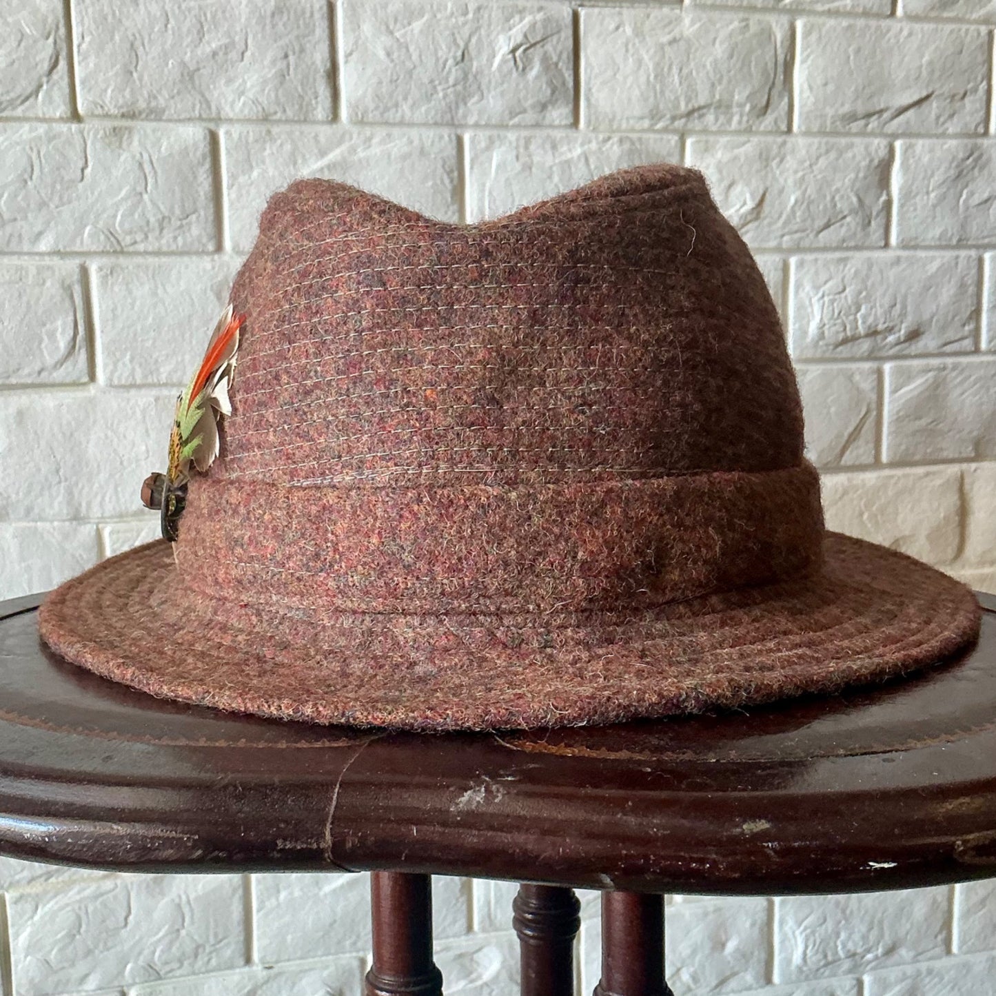 Vintage Jonathan Richard Donegal Tweed Irish Walking Hat Fedora