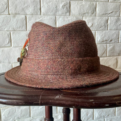 Vintage Jonathan Richard Donegal Tweed Irish Walking Hat Fedora