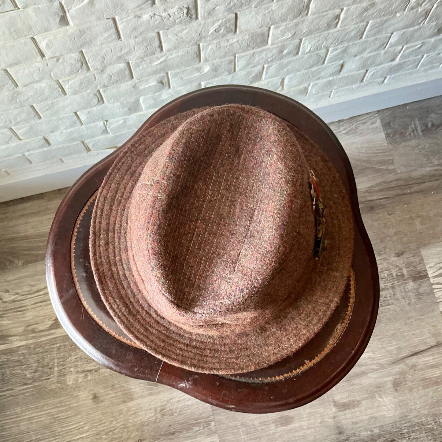 Vintage Jonathan Richard Donegal Tweed Irish Walking Hat Fedora