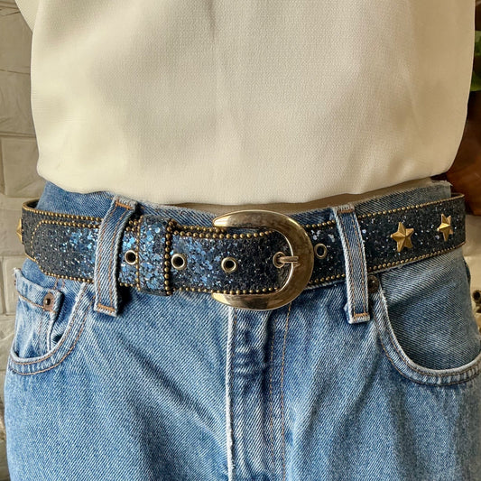 Vintage 1970s 1980s Elite Fresno California Glitter Belt