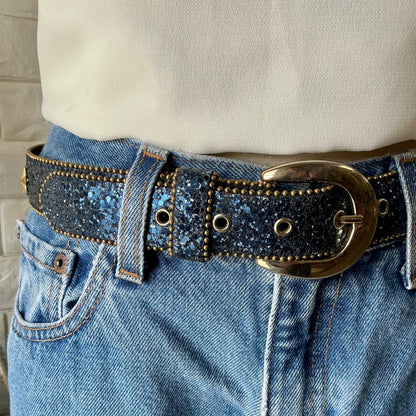 Vintage 1970s 1980s Elite Fresno California Glitter Belt