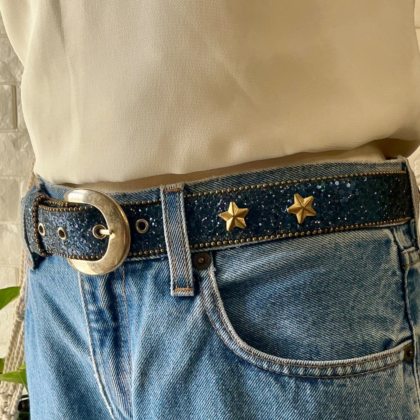 Vintage 1970s 1980s Elite Fresno California Glitter Belt