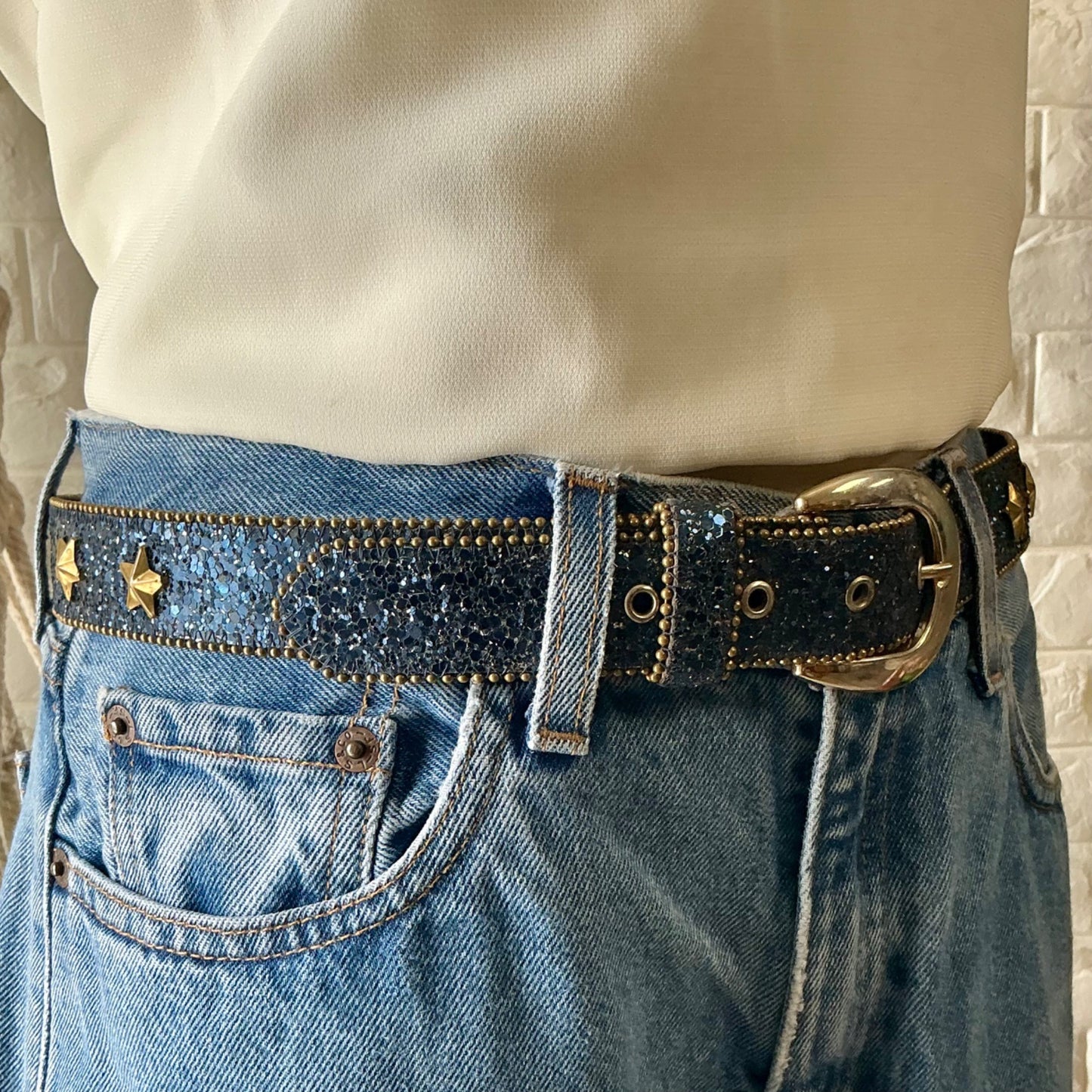 Vintage 1970s 1980s Elite Fresno California Glitter Belt