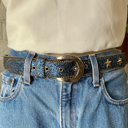 Vintage 1970s 1980s Elite Fresno California Glitter Belt