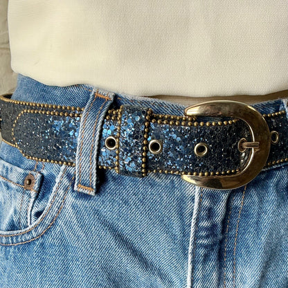 Vintage 1970s 1980s Elite Fresno California Glitter Belt