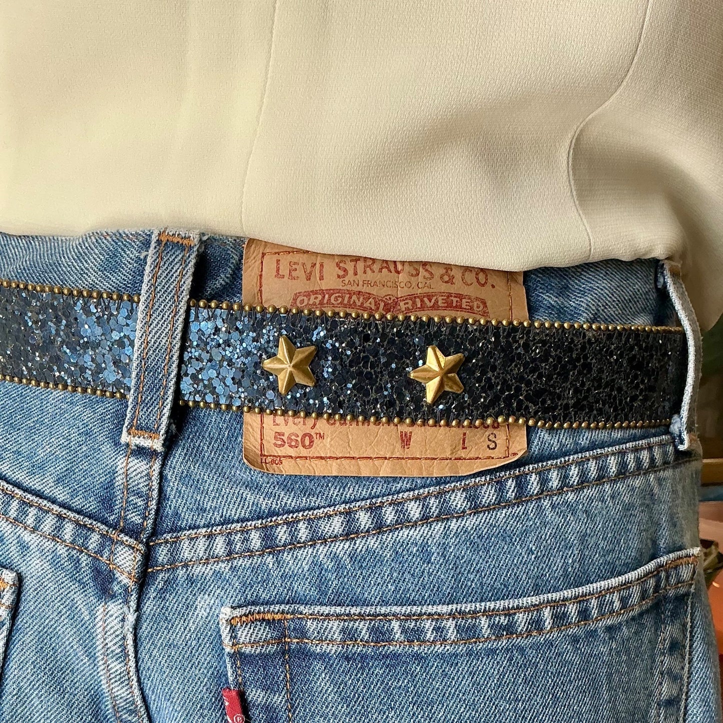 Vintage 1970s 1980s Elite Fresno California Glitter Belt