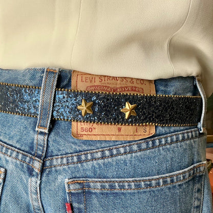 Vintage 1970s 1980s Elite Fresno California Glitter Belt