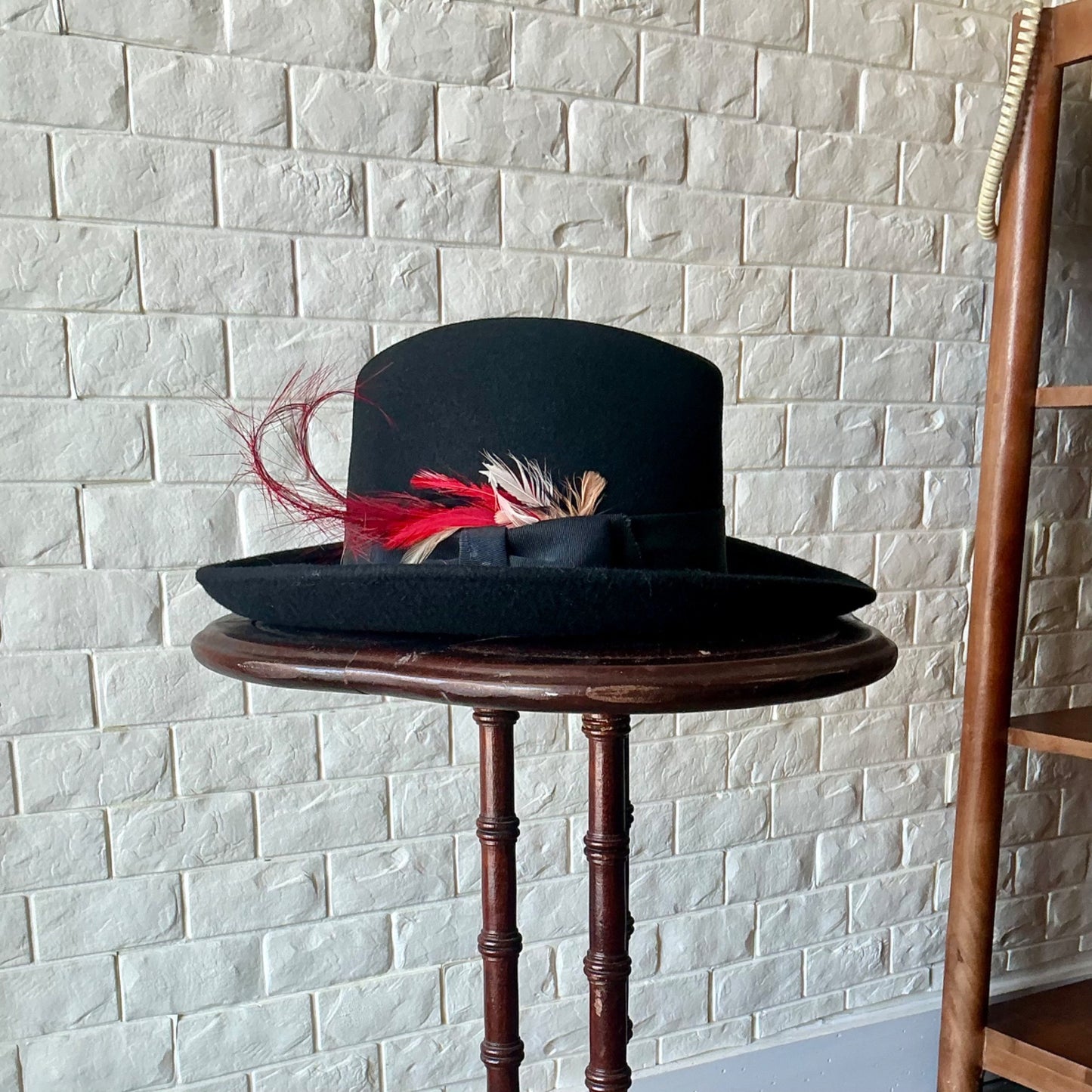 Vintage Georgi Newman Marcus Felt Feathered Hat