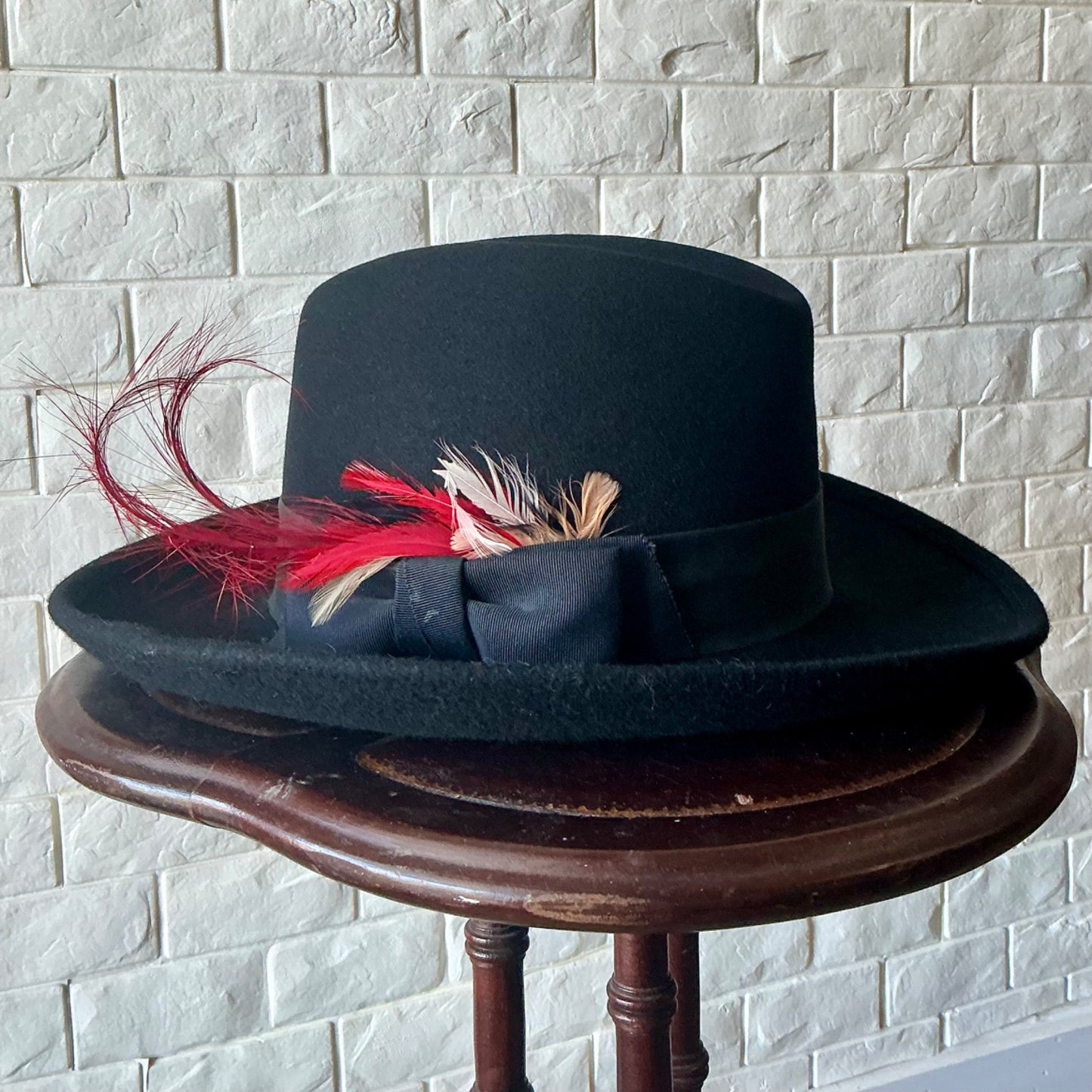 Vintage Georgi Newman Marcus Felt Feathered Hat