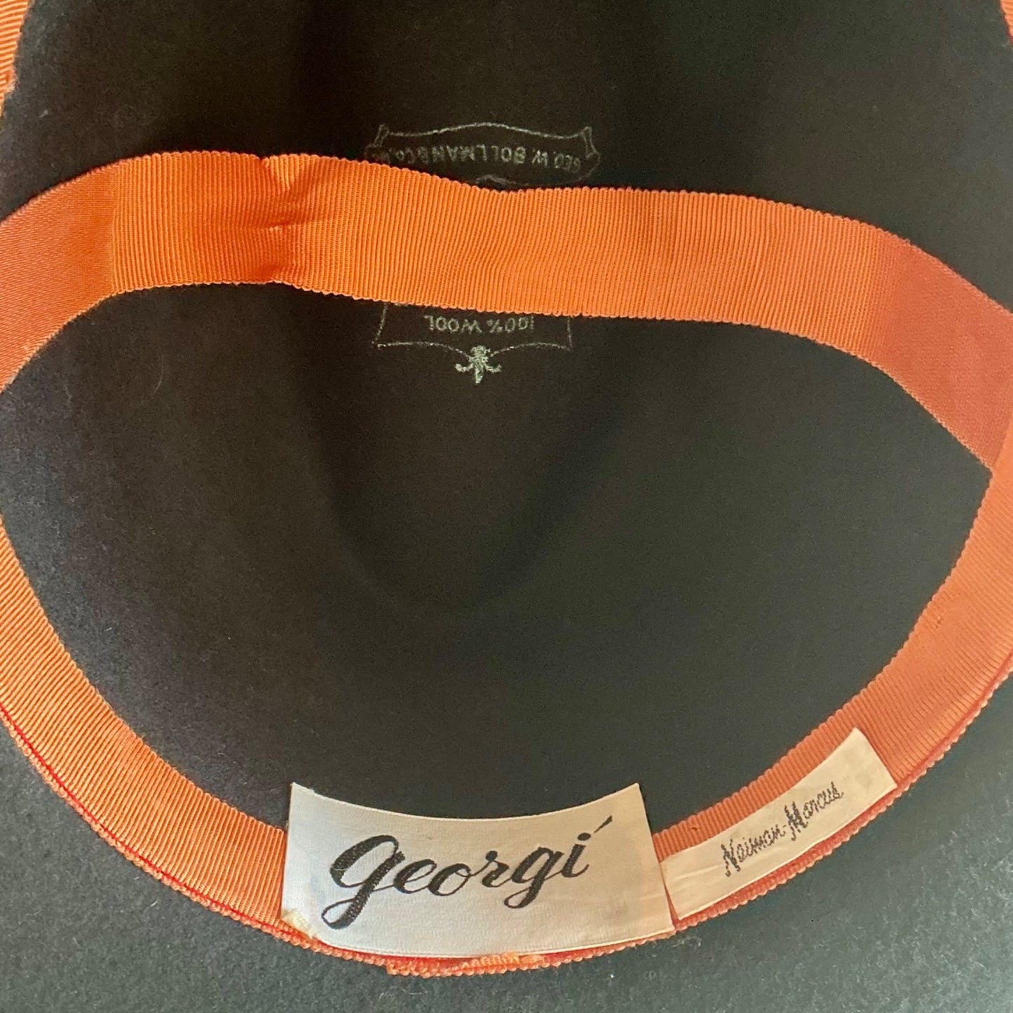 Vintage Georgi Newman Marcus Felt Feathered Hat