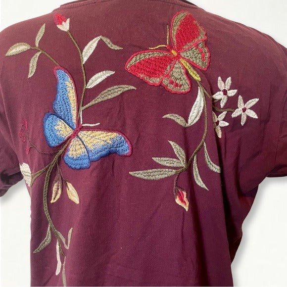 Johnny Was Penelope Embroidered  Tee
