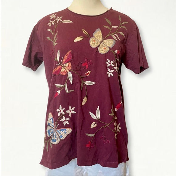 Johnny Was Penelope Embroidered  Tee