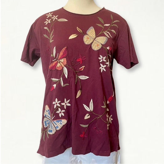 Johnny Was Penelope Embroidered  Tee