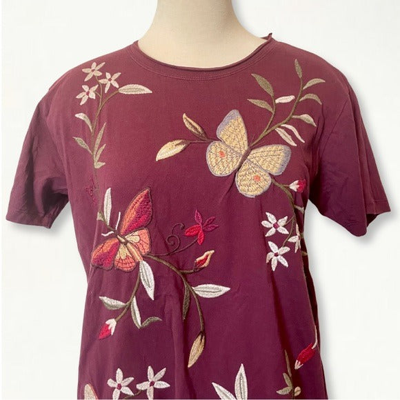 Johnny Was Penelope Embroidered  Tee