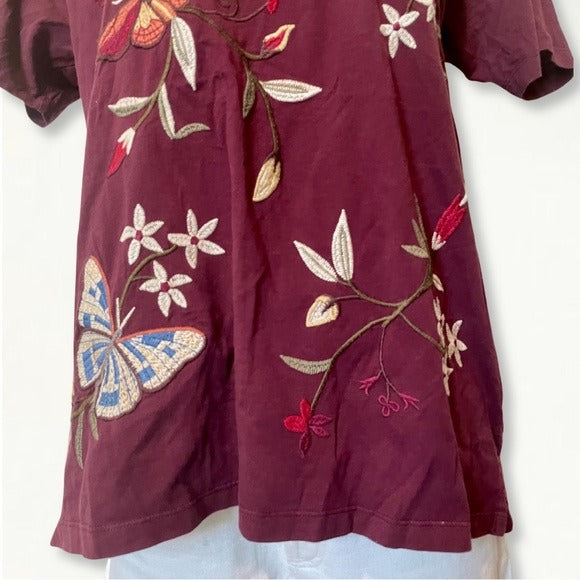 Johnny Was Penelope Embroidered  Tee
