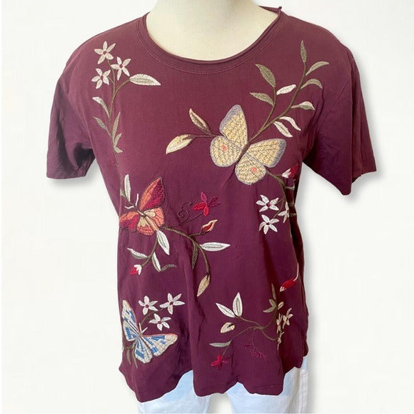 Johnny Was Penelope Embroidered  Tee