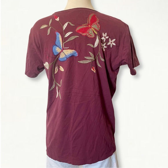 Johnny Was Penelope Embroidered  Tee