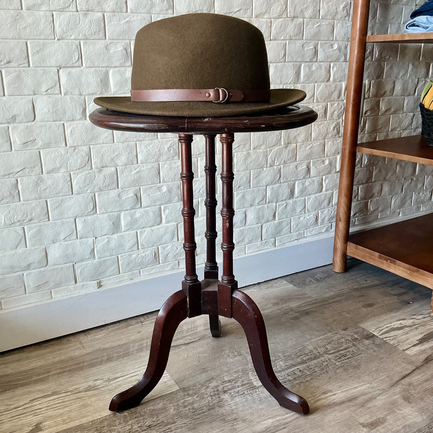 Vintage Olive Green Felt Fedora