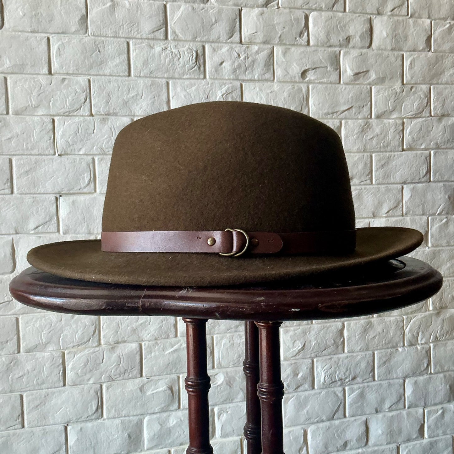 Vintage Olive Green Felt Fedora