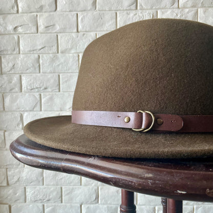 Vintage Olive Green Felt Fedora