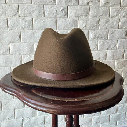Vintage Olive Green Felt Fedora