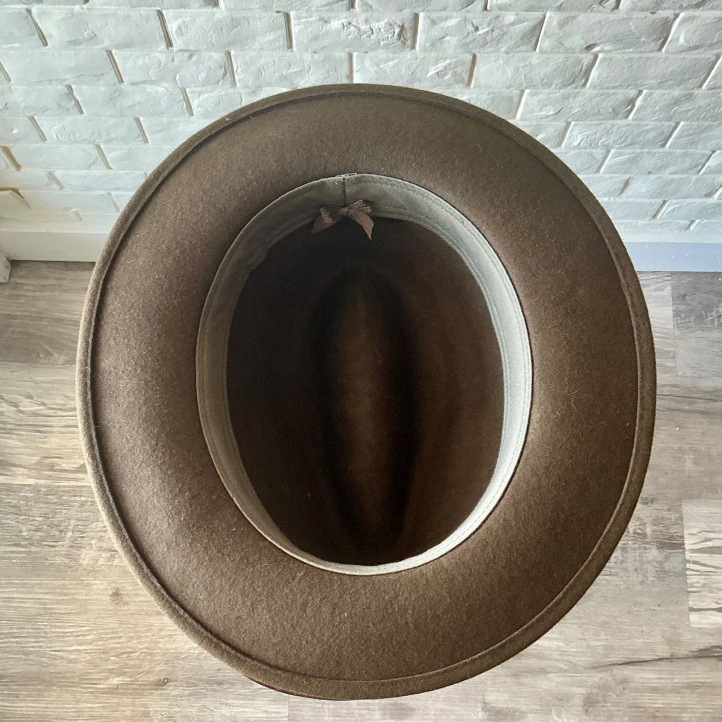 Vintage Olive Green Felt Fedora