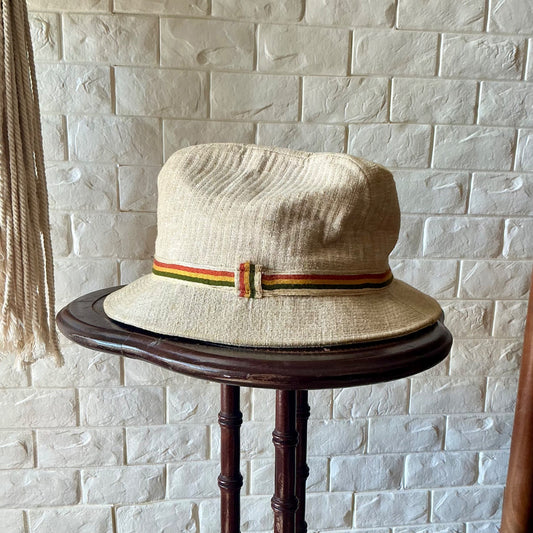 Vintage Churchill LTD Tweed Fedora Walking Hat with Striped Hatband