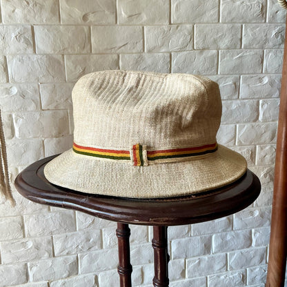 Vintage Churchill LTD Tweed Fedora Walking Hat with Striped Hatband