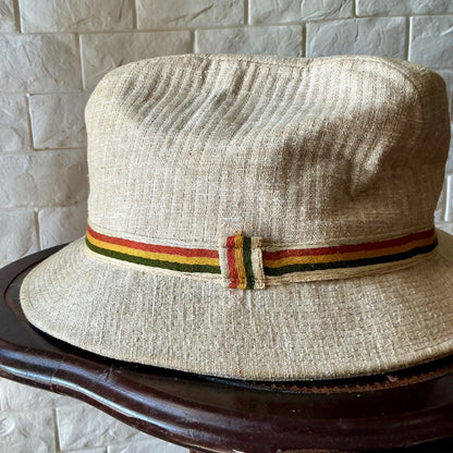 Vintage Churchill LTD Tweed Fedora Walking Hat with Striped Hatband