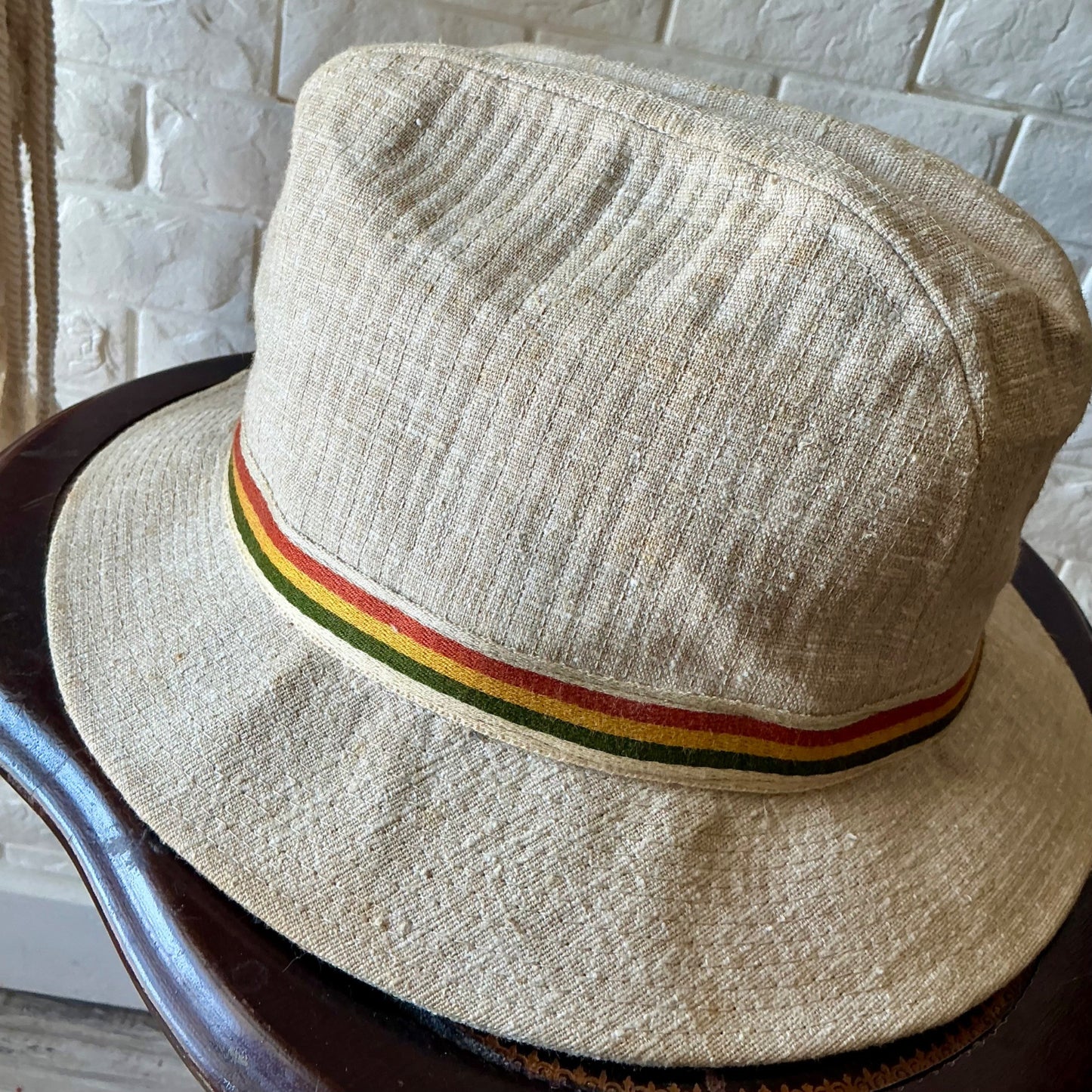 Vintage Churchill LTD Tweed Fedora Walking Hat with Striped Hatband