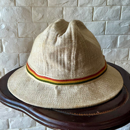Vintage Churchill LTD Tweed Fedora Walking Hat with Striped Hatband