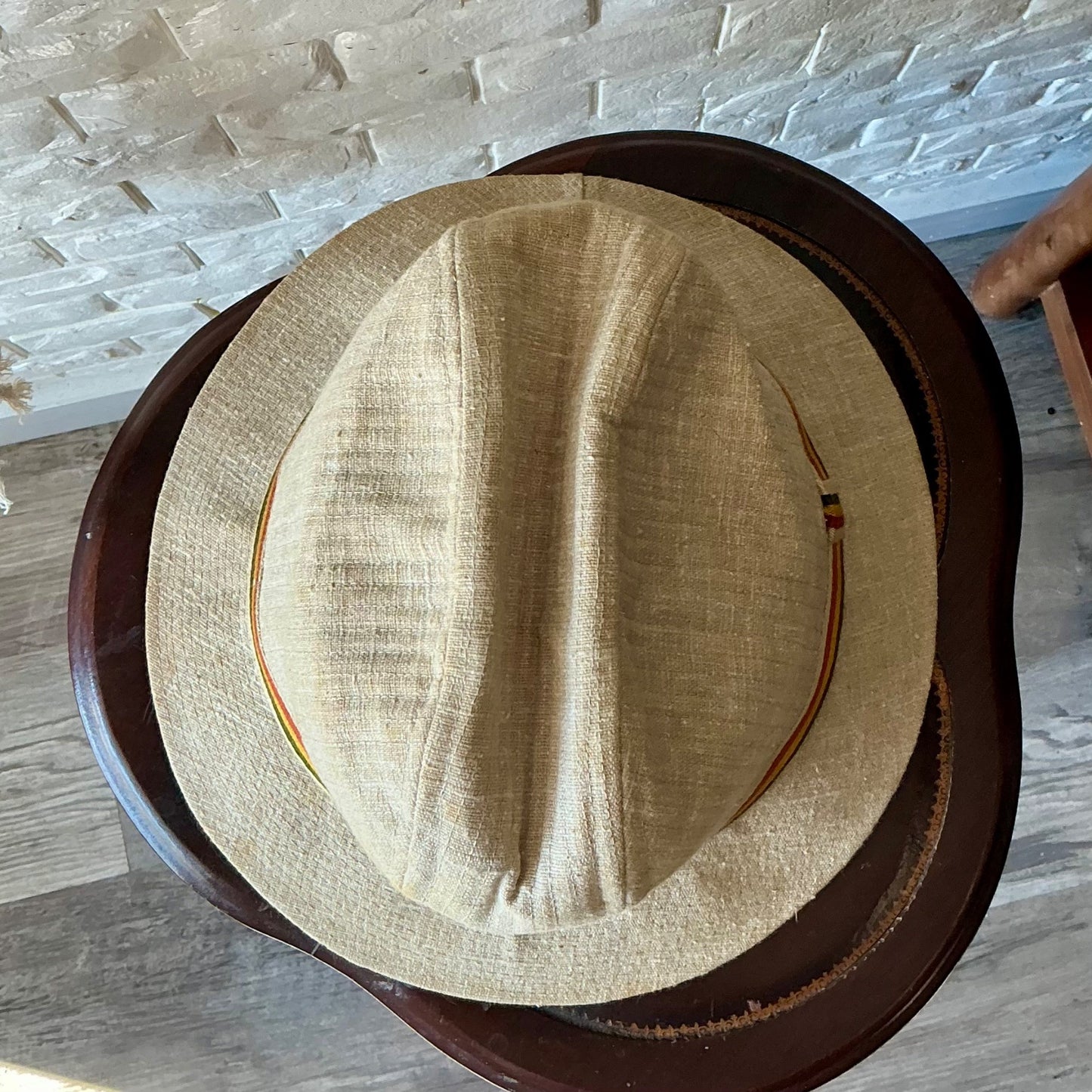 Vintage Churchill LTD Tweed Fedora Walking Hat with Striped Hatband