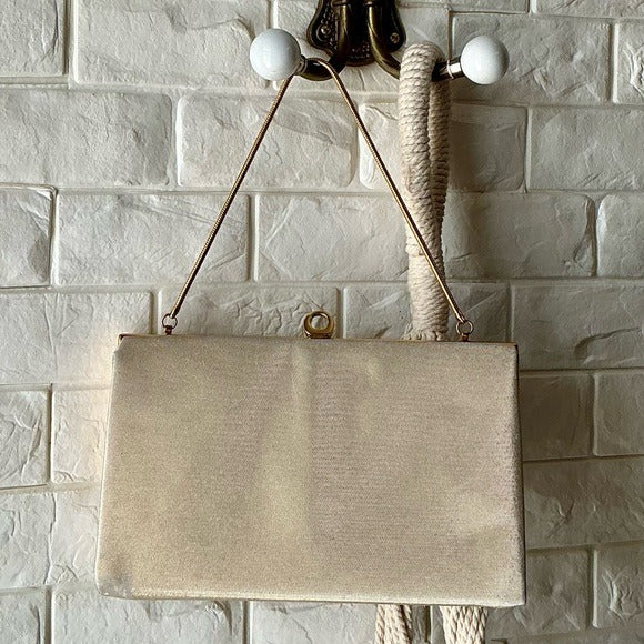 Vintage Shimmery Fabric Structured Evening Bag
