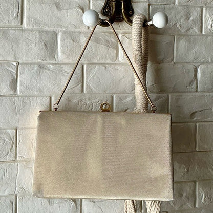 Vintage Shimmery Fabric Structured Evening Bag