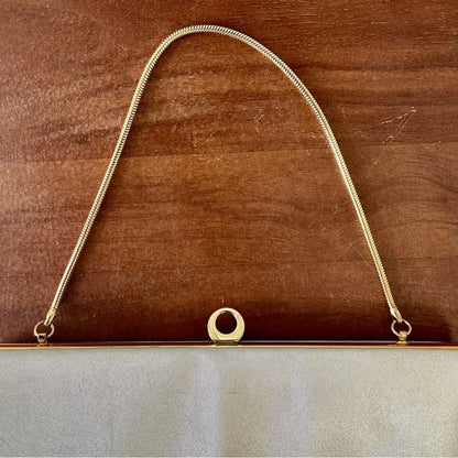 Vintage Shimmery Fabric Structured Evening Bag