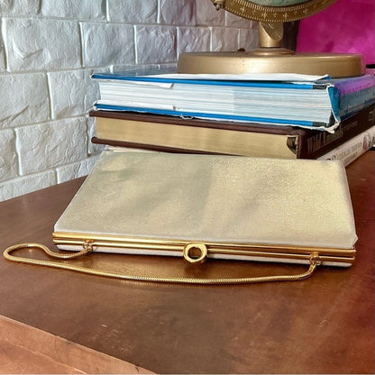 Vintage Shimmery Fabric Structured Evening Bag
