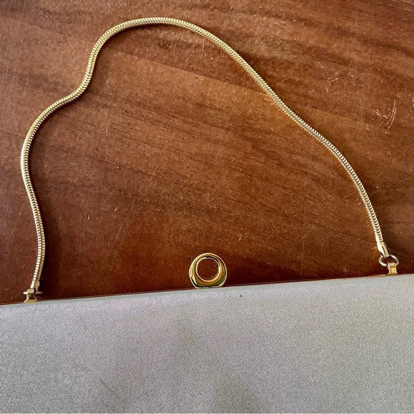 Vintage Shimmery Fabric Structured Evening Bag