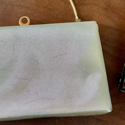 Vintage Shimmery Fabric Structured Evening Bag