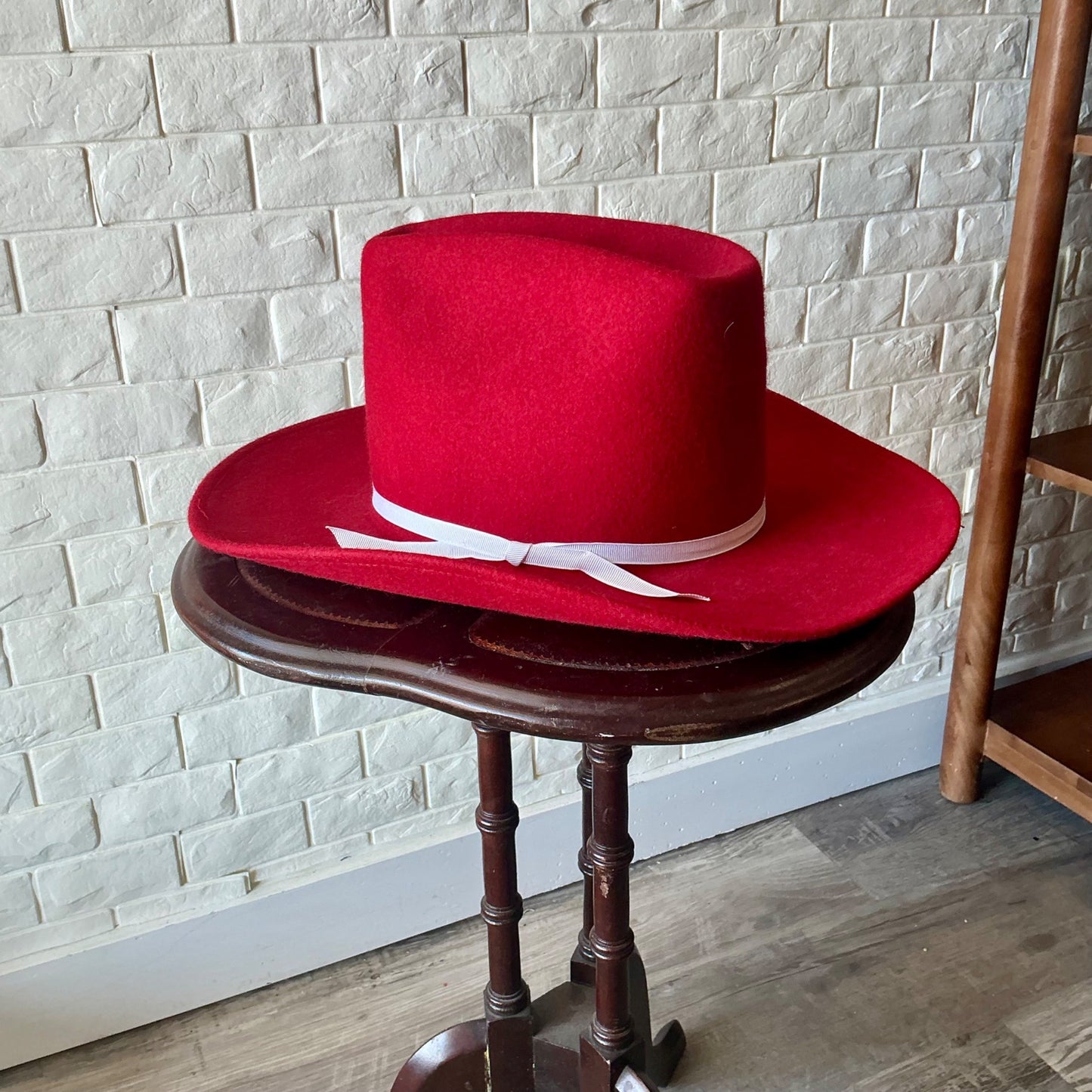 Vintage Rockmount Ranch Wear Women's Red Felt Cowgirl Hat "I" Detail