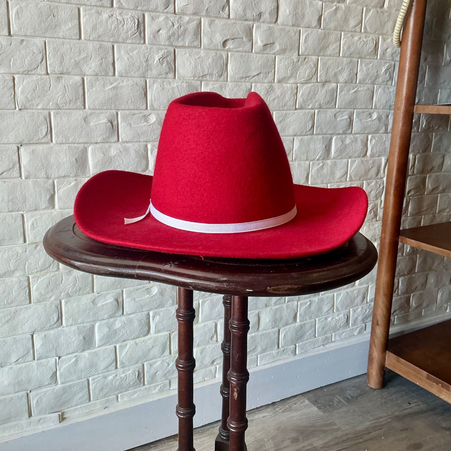 Vintage Rockmount Ranch Wear Women's Red Felt Cowgirl Hat "I" Detail