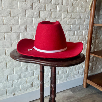 Vintage Rockmount Ranch Wear Women's Red Felt Cowgirl Hat "I" Detail