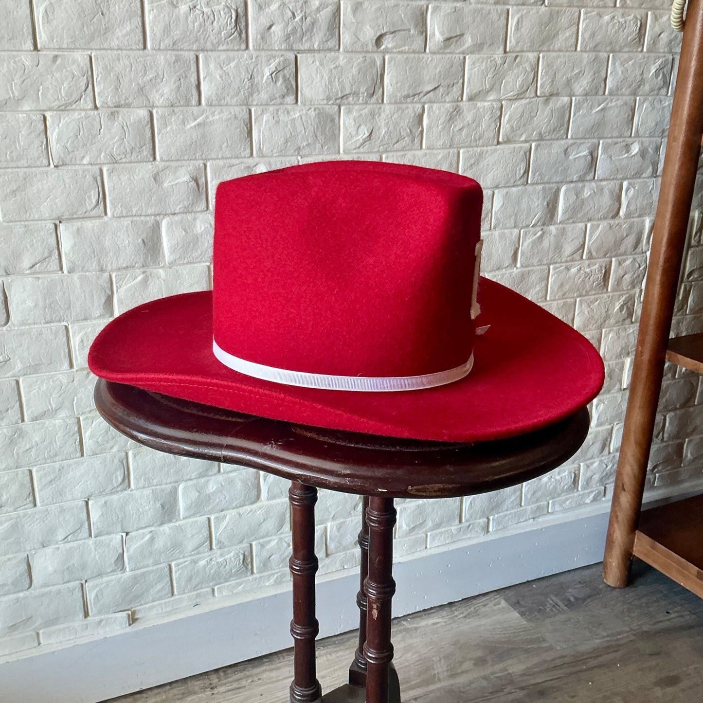 Vintage Rockmount Ranch Wear Women's Red Felt Cowgirl Hat "I" Detail