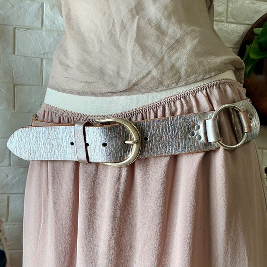 Vintage 90s Y2K Cache Handmade Woven Leather Belt