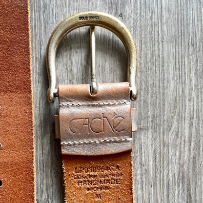 Vintage 90s Y2K Cache Handmade Woven Leather Belt