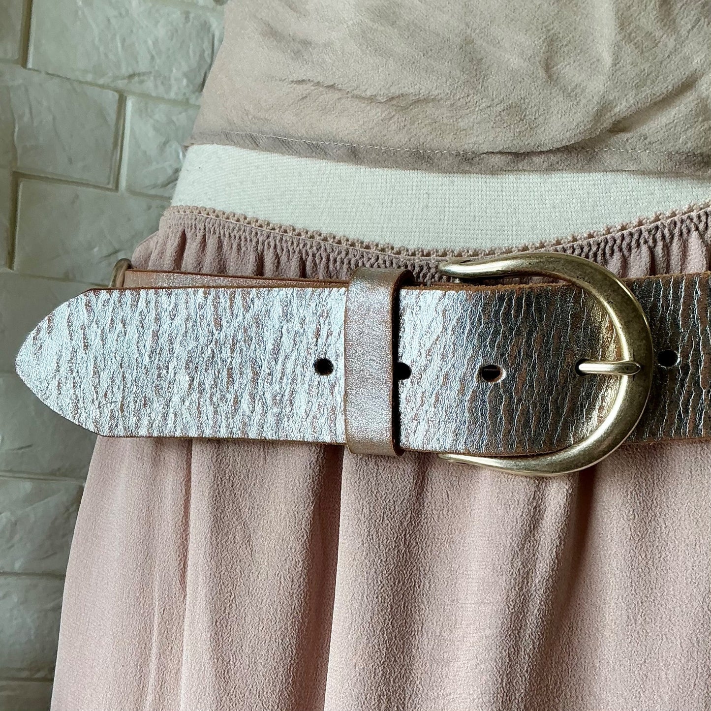 Vintage 90s Y2K Cache Handmade Woven Leather Belt
