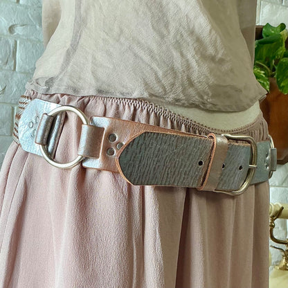 Vintage 90s Y2K Cache Handmade Woven Leather Belt