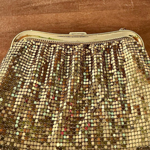 Vintage Whiting & Davis Gold Mesh Evening Bag Clutch