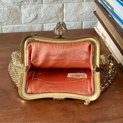 Vintage Whiting & Davis Gold Mesh Evening Bag Clutch