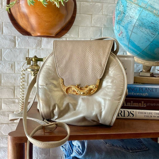 Vintage Bags By Pinky Leather Snakeskin Bag Lizard Clasp